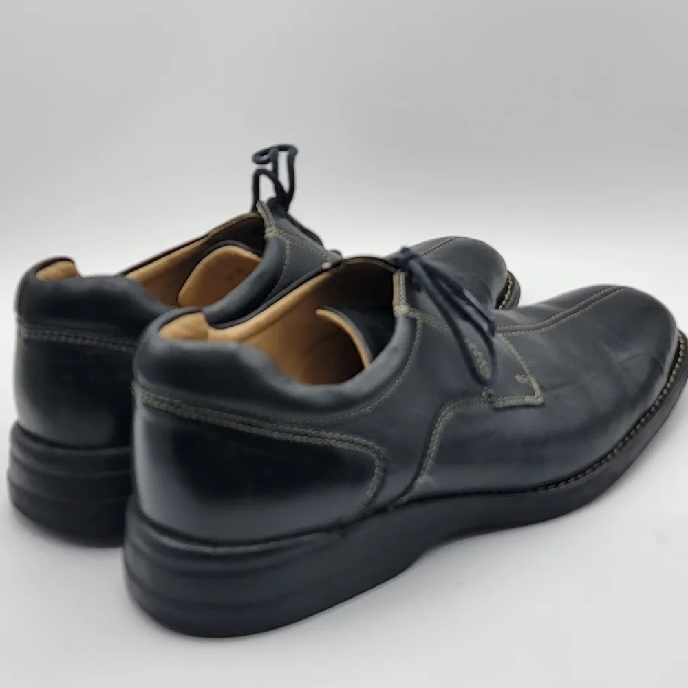 EUC Johnston & Murphey‎ Men's Black Leather Dress Shoes SIZE 10.5 Wide. #1602